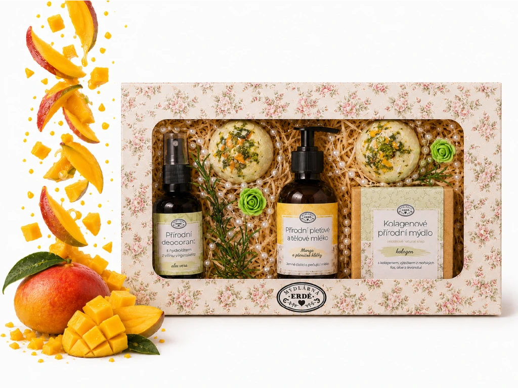 Kolagen a mango přírodní pečující kosmetická sada
