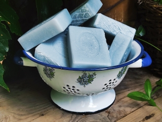 Přírodní Lněné mýdlo s lazuritem (modrým jílem) 100g