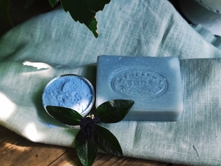 Přírodní lněné mýdlo s lazuritem (modrým jílem) 25g